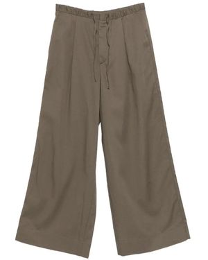 Soeur Drawstring Pleated Palazzo Pants - Gray