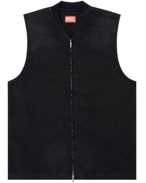 DIESEL D-Sund-D-N Zip-Up Sleeveless Gilet - Black