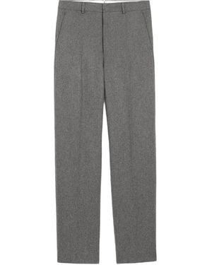 Ami Paris Wool Wide-Leg Pants - Gray