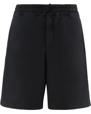 McQueen Logo-Embroidered Shorts - Black