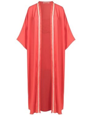 Olympiah タイガーパッチ ローブコート - レッド