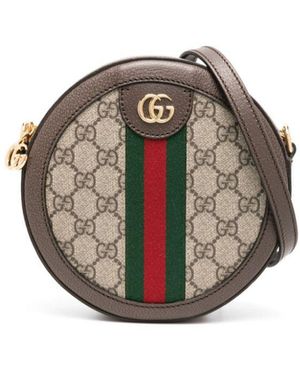 Gucci Mini Borsa A Spalla Rotonda Ophidia - Marrone