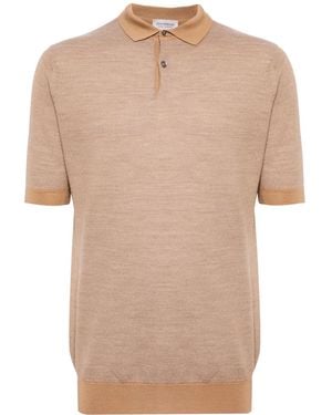 John Smedley Short-Sleeve Wool Polo Shirt - Natural