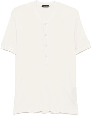Tom Ford ファインリブ Tシャツ - ホワイト