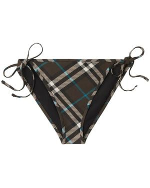 Burberry Slip Bikini A Quadri - Nero