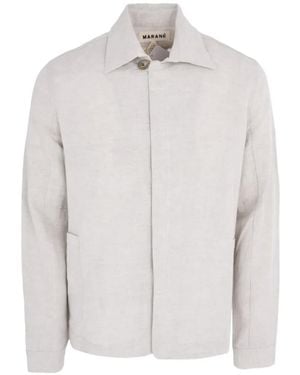 Marané Concealed-Fastening Shirt Jacket - White