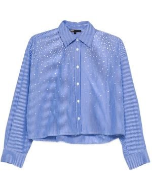 Maje Striped Beaded Shirt - Blue