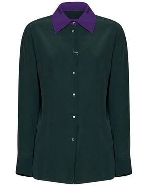 Weekend by Maxmara Silk Crepe De Chine Shirt - Green