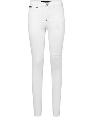 Philipp Plein Distressed Jeans - White