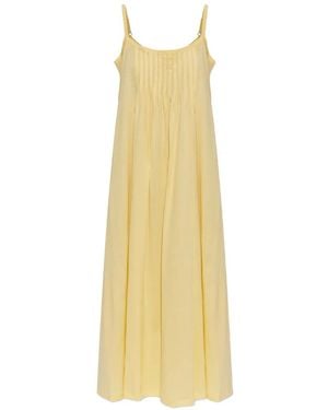 Hanro Juliet Pleated-Detail Sleeveless Dress - Metallic