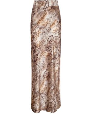 L'Agence Ryker Silk Maxi Skirt - Brown