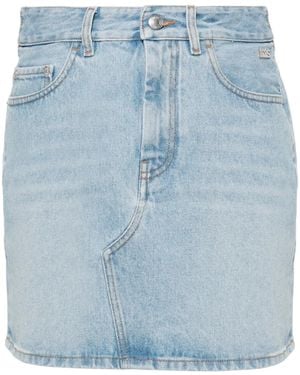 Gcds Logo-Appliqué Denim Mini Skirt - Blue