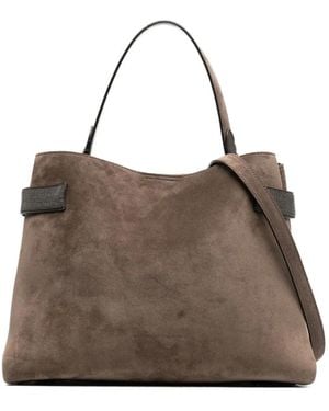 Brunello Cucinelli Suede Tote Bag - Brown
