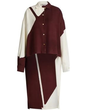Alberta Ferretti Colour-Block Long-Sleeve Shirt - Red