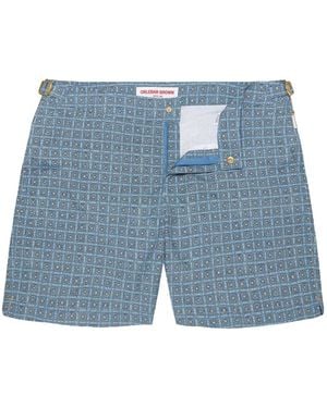 Orlebar Brown Costume Da Bagno Bulldog Solstice Con Motivo Geometrico - Blu