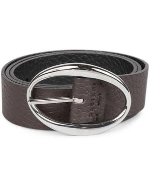 Orciani Grained-Leather Buckle Belt - Black