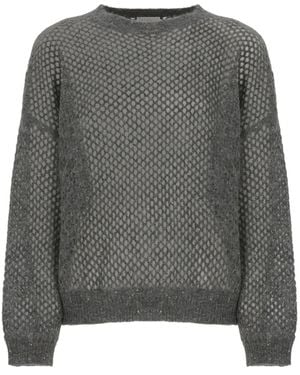 Brunello Cucinelli Paillettes Round-Neck Sweater - Grey
