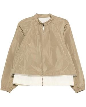 Fabiana Filippi Layered Raglan-Sleeve Jacket - Natural
