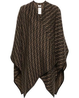 Fendi Poncho Mit Ff-Jacquard - Schwarz