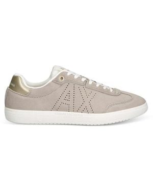 ARMANI EXCHANGE Perforated Logo Sneakers - White