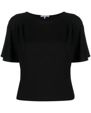 Patrizia Pepe Boat-Neck Detail T-Shirt - Black