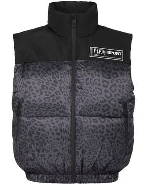 Philipp Plein レオパード ベスト - ブラック