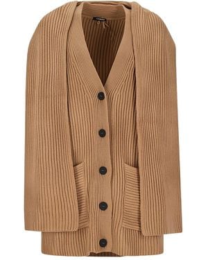 Canessa Ribbed Cardigan - Brown