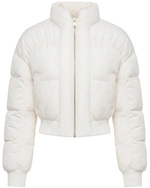 Elisabetta Franchi Butter Cropped Down Jacket - White