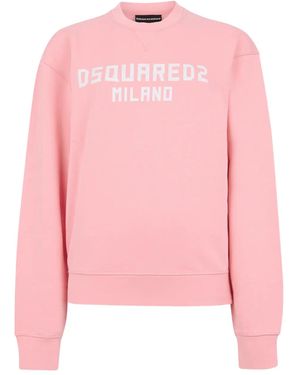 DSquared² Milano Just Right Fit Crewneck Sweatshirt - Pink