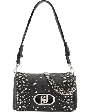 Liu Jo Quilted Jewel Cross Body Bag - Black