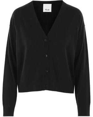 Allude Gestrickter Schurwollmantel - Schwarz
