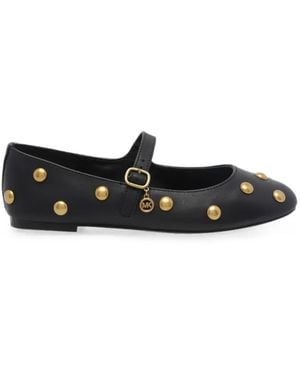 MICHAEL Michael Kors Nellie Stud-Embellished Ballet Flats - White