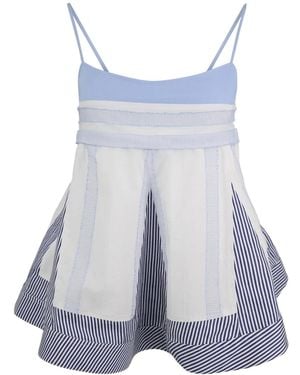 Jonathan Simkhai Malik Striped Cotton Top - Blue