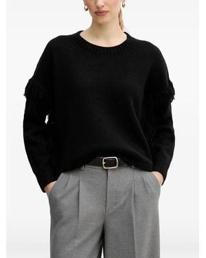 Benetton Fringed Sweater - Schwarz