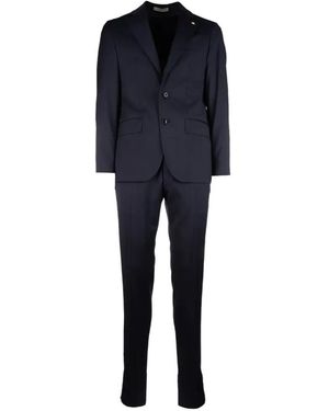 Corneliani Traje Con Botones Y Solapa De Muesca - Azul