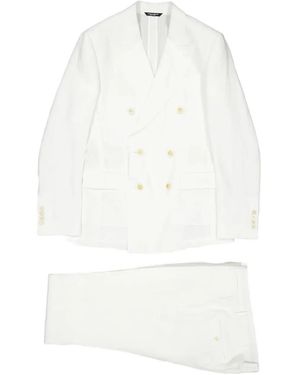 Dolce & Gabbana Double-Breasted Linen Blazer - White