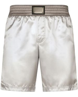 Dolce & Gabbana Costume Da Bagno Con Placca Logo - Grigio