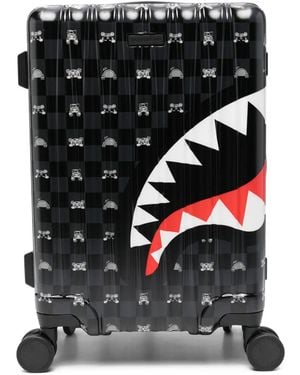 Sprayground Shark Mouth Checkerboard Suitcase - Black