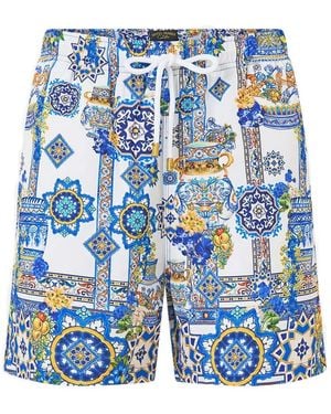 CAMILLA Costume Da Bagno Con Stampa E Vita Elasticizzata - Blu