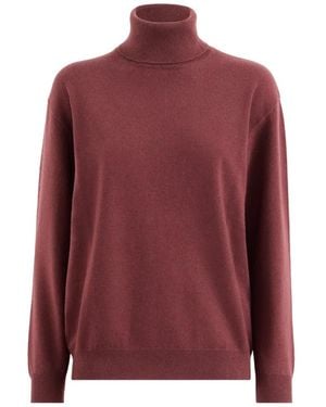 Brunello Cucinelli Rollkragenpullover Aus Kaschmir Mit Monili - Rot