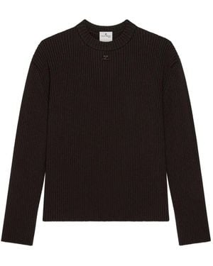 Courreges Merinopullover Aus Geripptem Strick - Schwarz