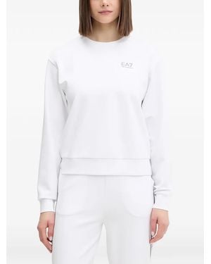 EA7 Logo-Print Tracksuit Set - White