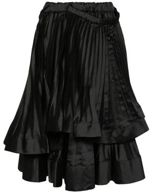 Noir Kei Ninomiya Pleated Layered Skirt - Black