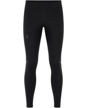 On Shoes Logo-Print Panelled Leggings - Black