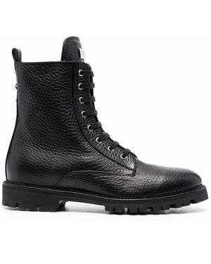 Philipp Plein Star-Studded Leather Boots - Black
