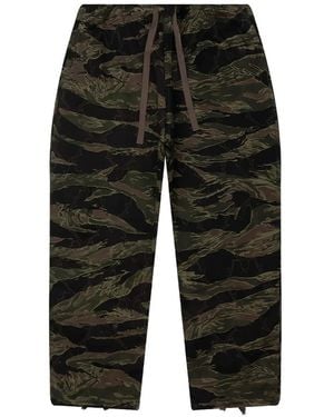 South2 West8 Skull-Quilting Camouflage Pants - Gray