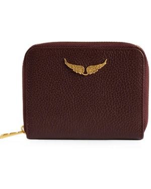Zadig & Voltaire Mini Zv Grained Leather Wallet - Purple