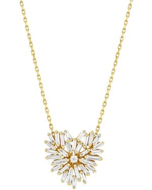 Suzanne Kalan Collar con colgante de corazón en oro amarillo de 18 ct con diamantes - Metálico
