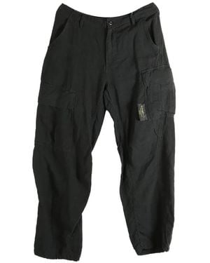 Undercover Pantalones Cargo De Lino - Negro