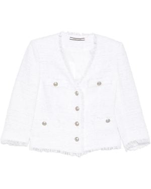 Tagliatore Veste En Tweed Dharma À Col V - White